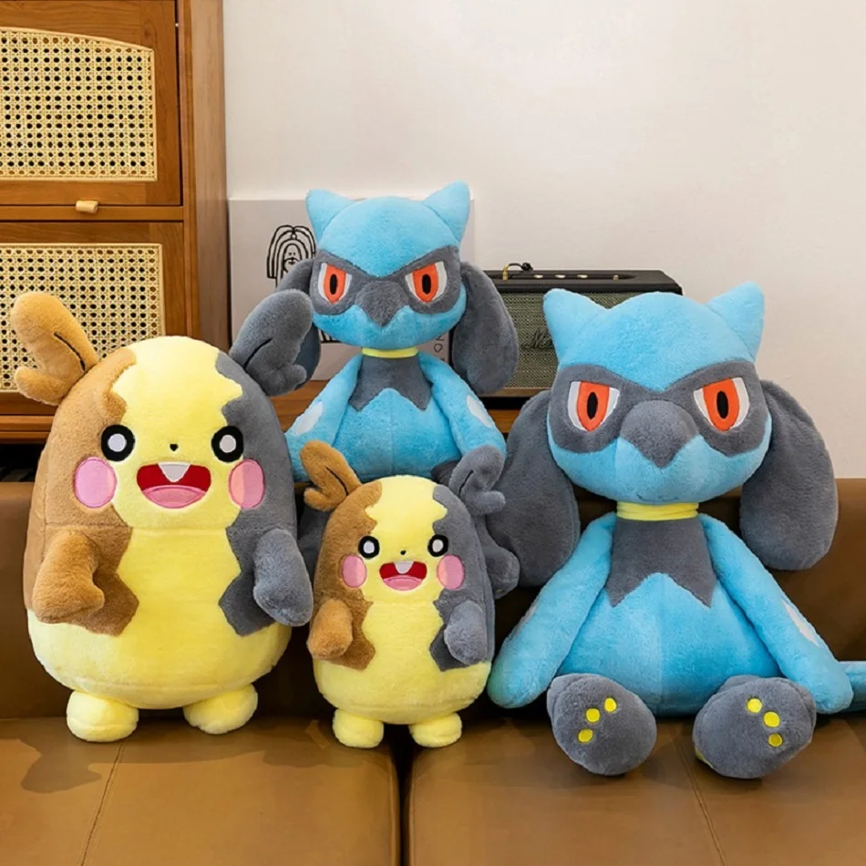 Peluches de Anime Japonés Pokemon de 40/60cm, Morpeko, Lucario, Riolu, Regalos Suaves y Lindos, Juguetes de Peluche, Regalo de Cumpleaños y Navidad de Morpeko