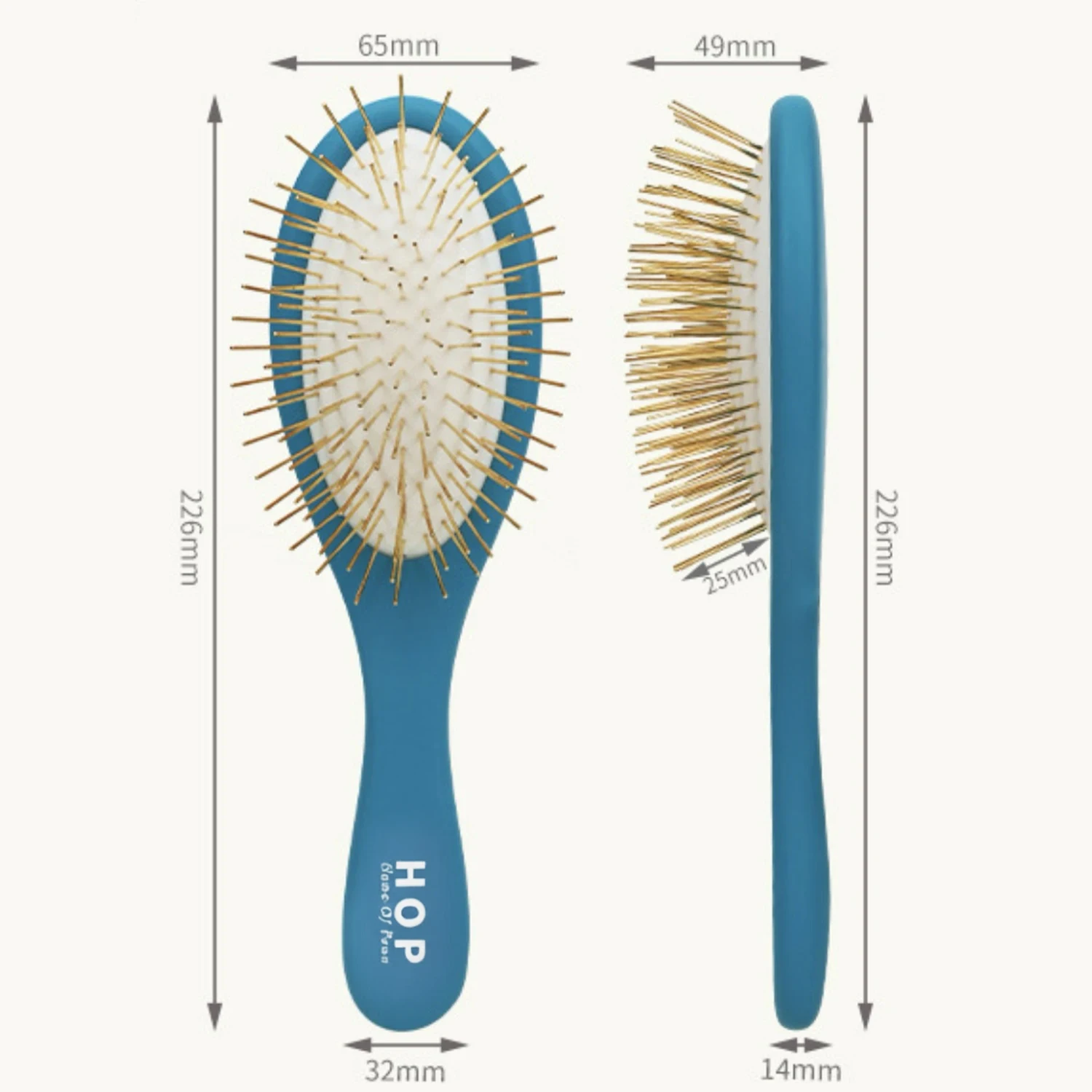 Pet Grooming Detangler Pin Dog Brush for Shedding & Removing Loose Fur, Lightweight with Gold Plated Pins for short Long Hair