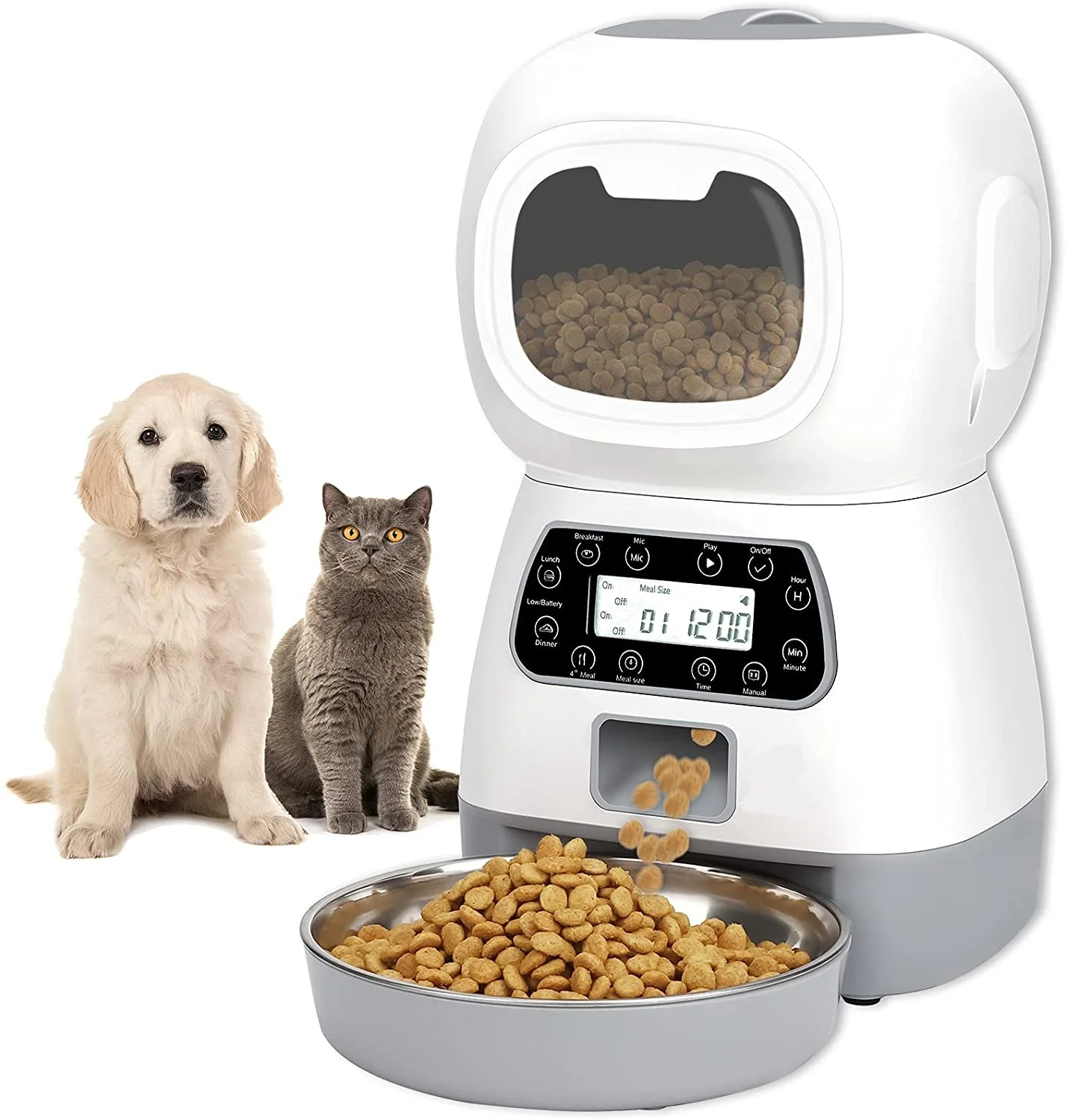 Petwant 3.5L Automatic Cat Dog Robot Food Dispenser Intelligent Timed Quantitative Visible Wifi Smart Pet Feeder