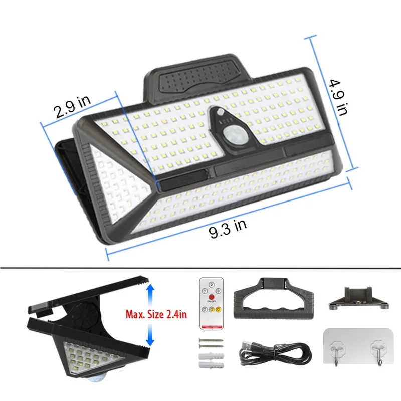 Oversized Clip‑on Solar Light, 3‑Color Light Modes, 6000mAh Large Capacity Battery, Multiple Installation & Lighting Modes for O