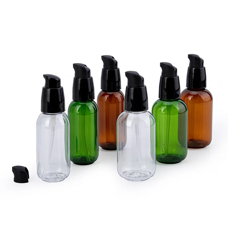 ขวดขวดบรรจุเครื่องสำอางเติมได้ปั๊มโลชั่นขวดเปล่า50/80มล. ขวดใสขนาดเล็กกระบอกน้ำขวดน้ำหอม