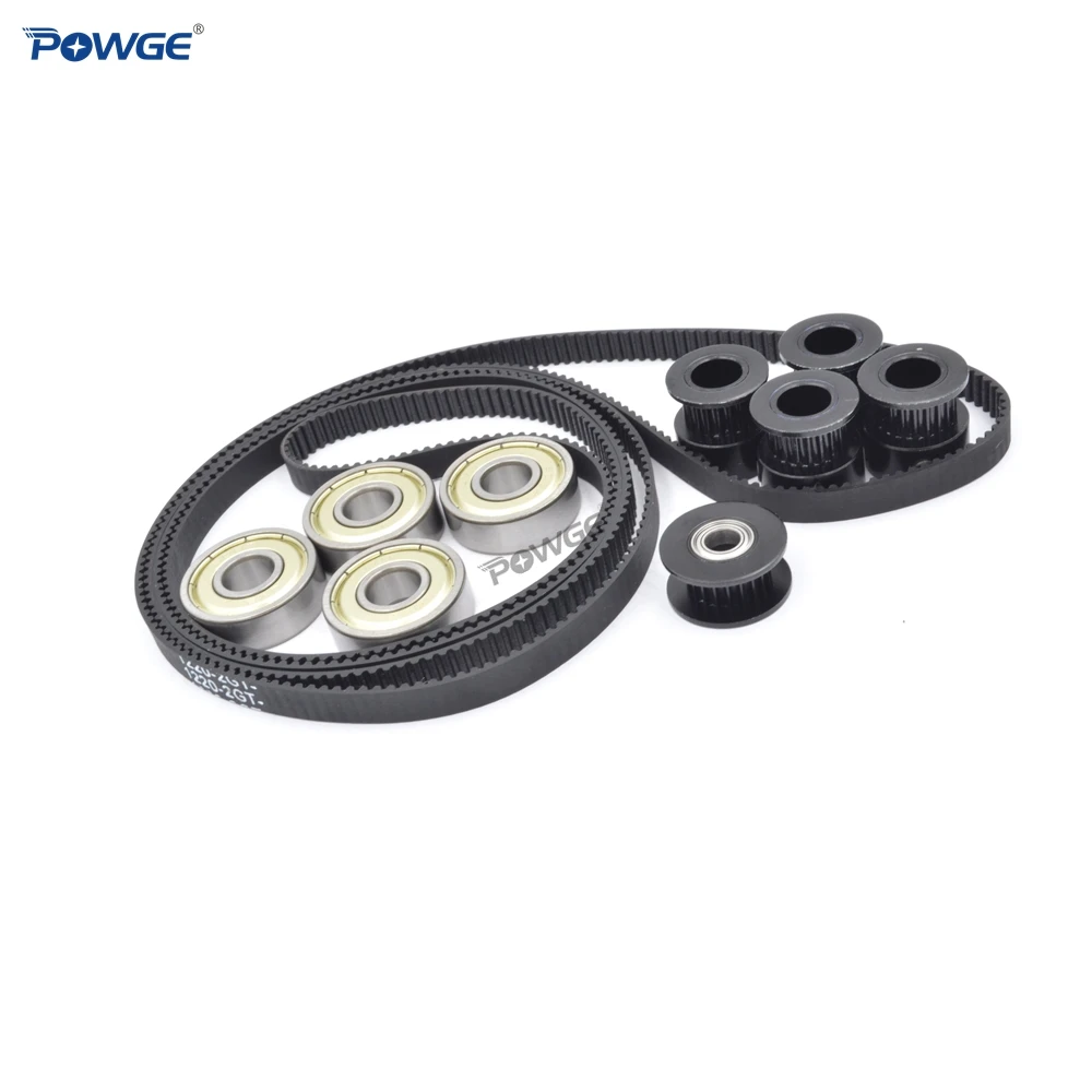 POWGE K40 CO2 laser engraving machine 20 teeth 2GT  idler Pulley Bore 8mm Bearing 608ZZ 1220-2GT-6 belt bed levelling Motion kit
