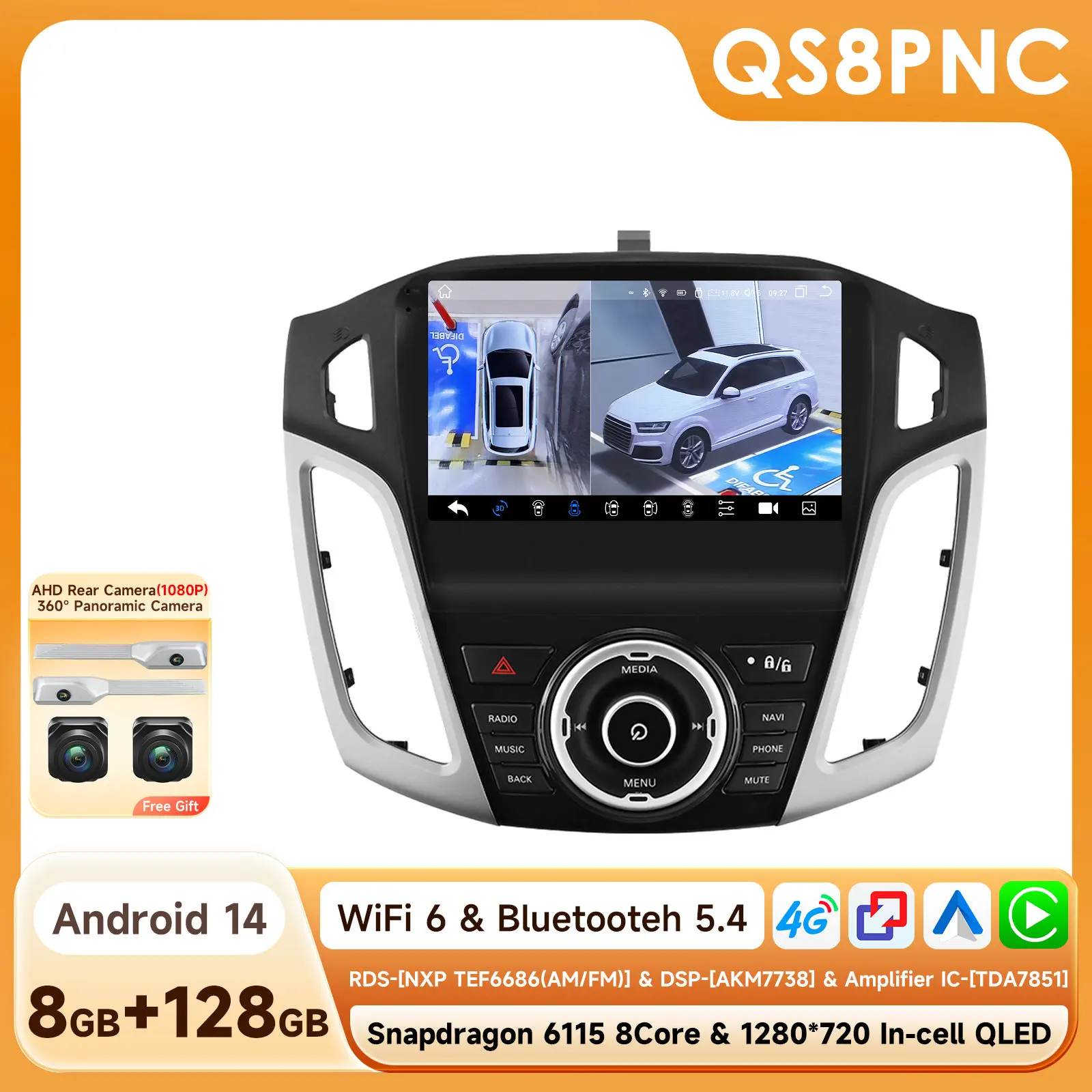 4G-Lte Carplay 2din Android Autoradio Multimedia Videospeler Voor Ford Focus 3 2011 - 2019 Mk3 Navigatie Gps Stereo Headunit Bt
