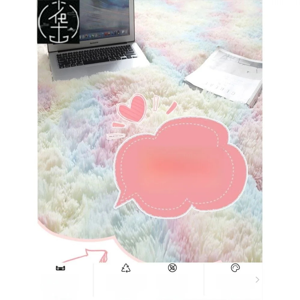 Alfombra larga y esponjosa y sedosa, alfombra suave para sala de estar y dormitorio, cómoda, antideslizante, respetuosa con alergias