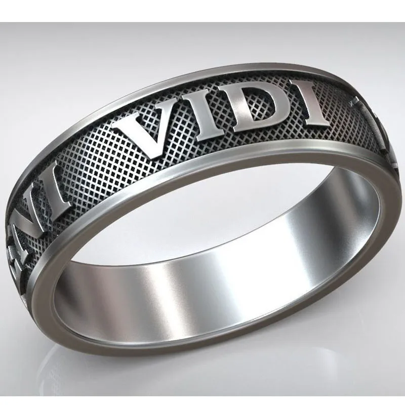 

7g Caesar Amulet Women Engagement Veni Vidi Vici Rings Customized 925 Solid Sterling Silver Rings Many Sizes 6-13