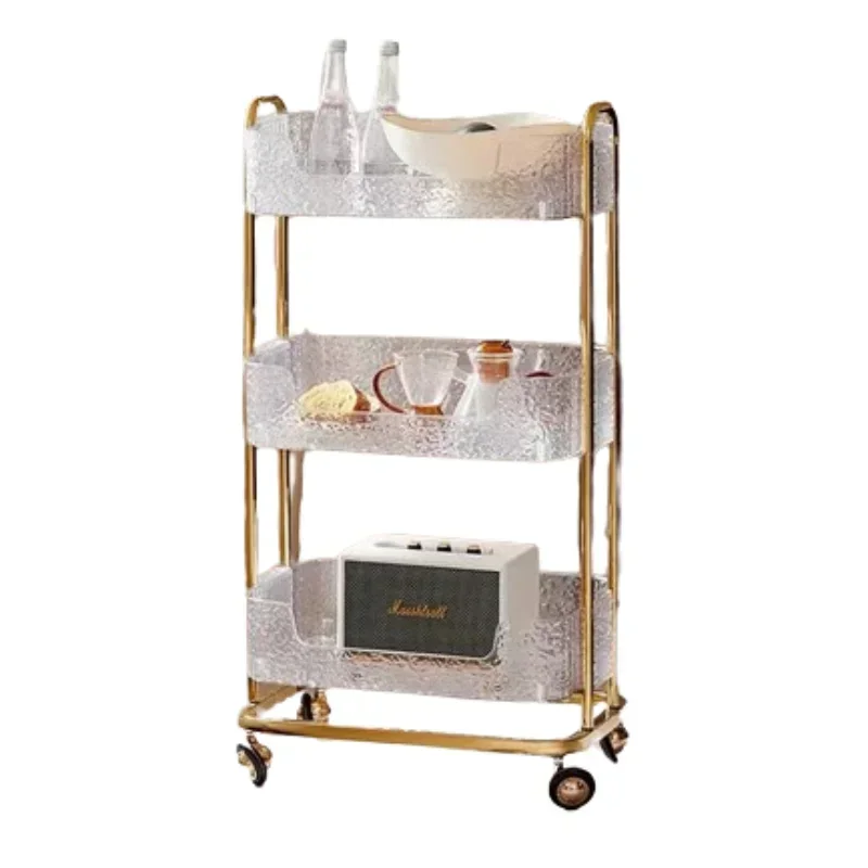 Premium Beauty Salon Decor Furniture Storage Cart Wheels Golden Aesthetic Roulette Trolley Clinical Carrello 2
