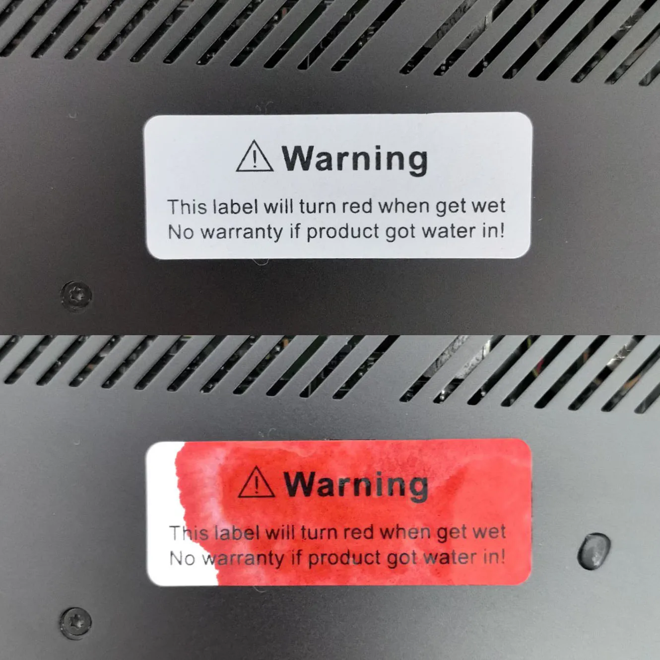 Liquid Sensor Label Water Sensitive Sticker Turn Red When Got Wet Device Potential Damage Indicator Warranty Void Instruction