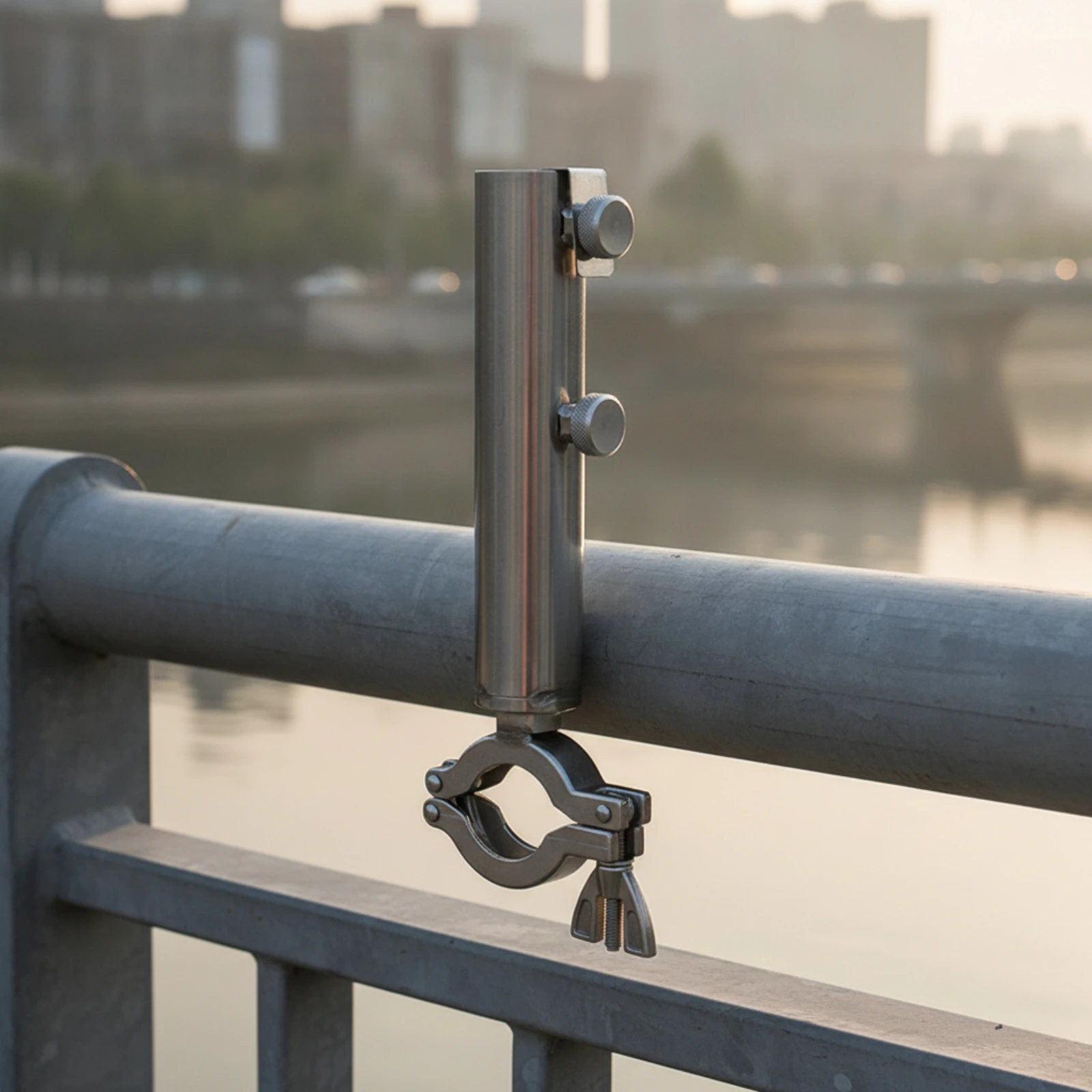 Umbrella Holder with Clamp Stainless Steel Umbrella Mount Hardware Adjustable Rust-Resistant for Boaters, Railing, Boat