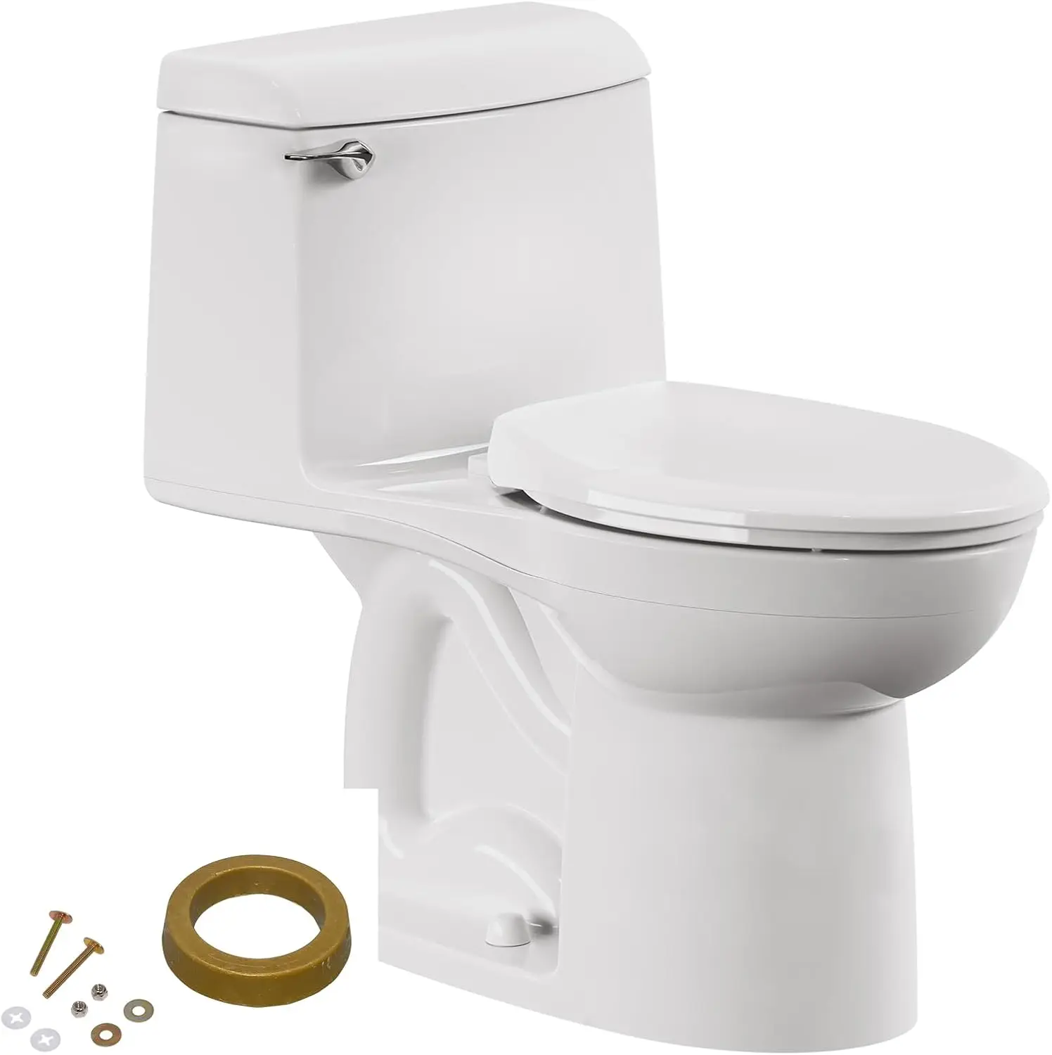 2034314.020 Champion 4 One-Piece Toilet with Toilet Seat, Elongated Front, Chair Height, White, 1.6 gpf