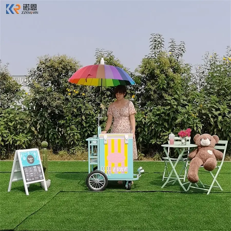 Hot Sell Ice Cream Cart Trailer Mobile Food Truck Snack Food Push Car Stand Vending cart/mobile freezer/mobile Refrigerator