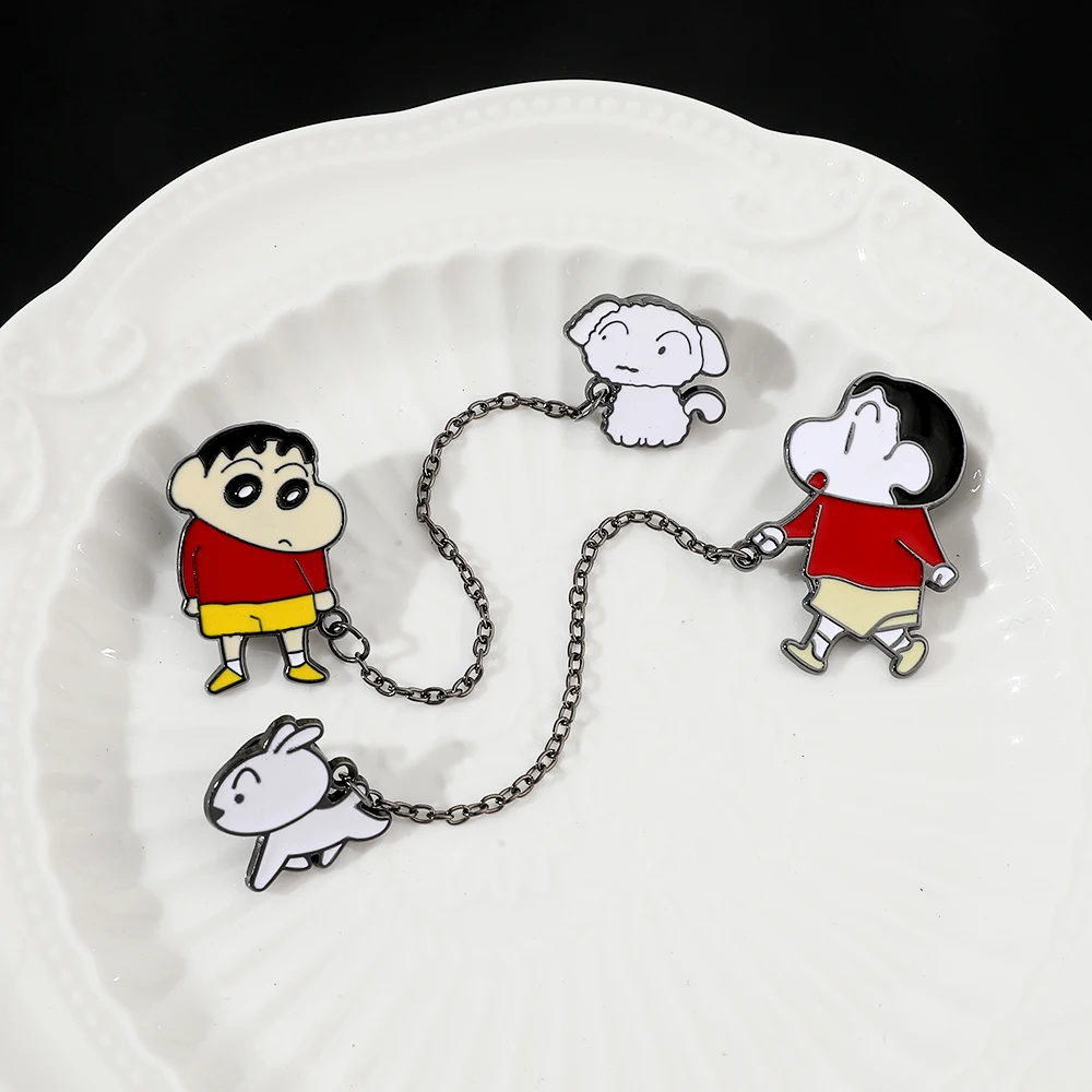 

Милая мультяшная Веселая брошь Crayon Shin-Chan для прогулок и собак, аксессуары для одежды, плюшевые аниме игрушки для косплея