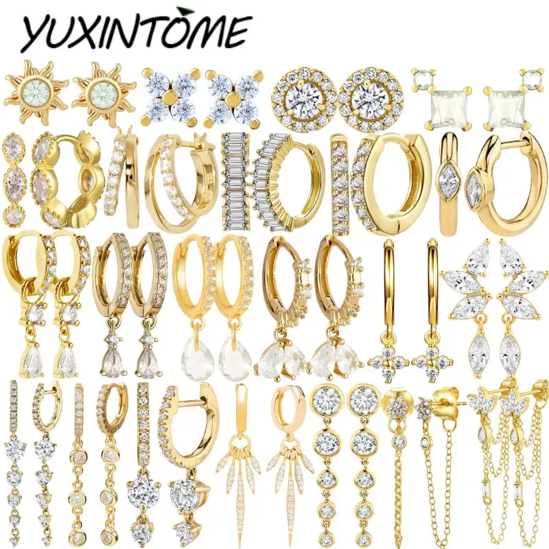 

Иглы из стерлингового серебра 925 пробы, элегантные белые серии, маленькие серьги-кольца для женщин, серьги из золота 24 карата, трендовые ювелирные изделия, аксессуары для ушей