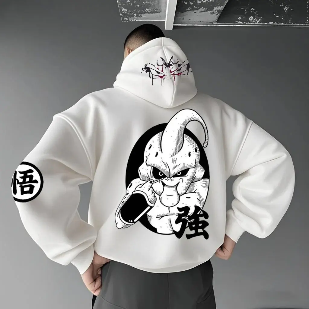 

Oversized Men's Hoodie Anime Dragon Ball Majin Graphic Streetwear Sweatshirt Women Long Sleeve Y2k Autumn Sweater Tops Unisex