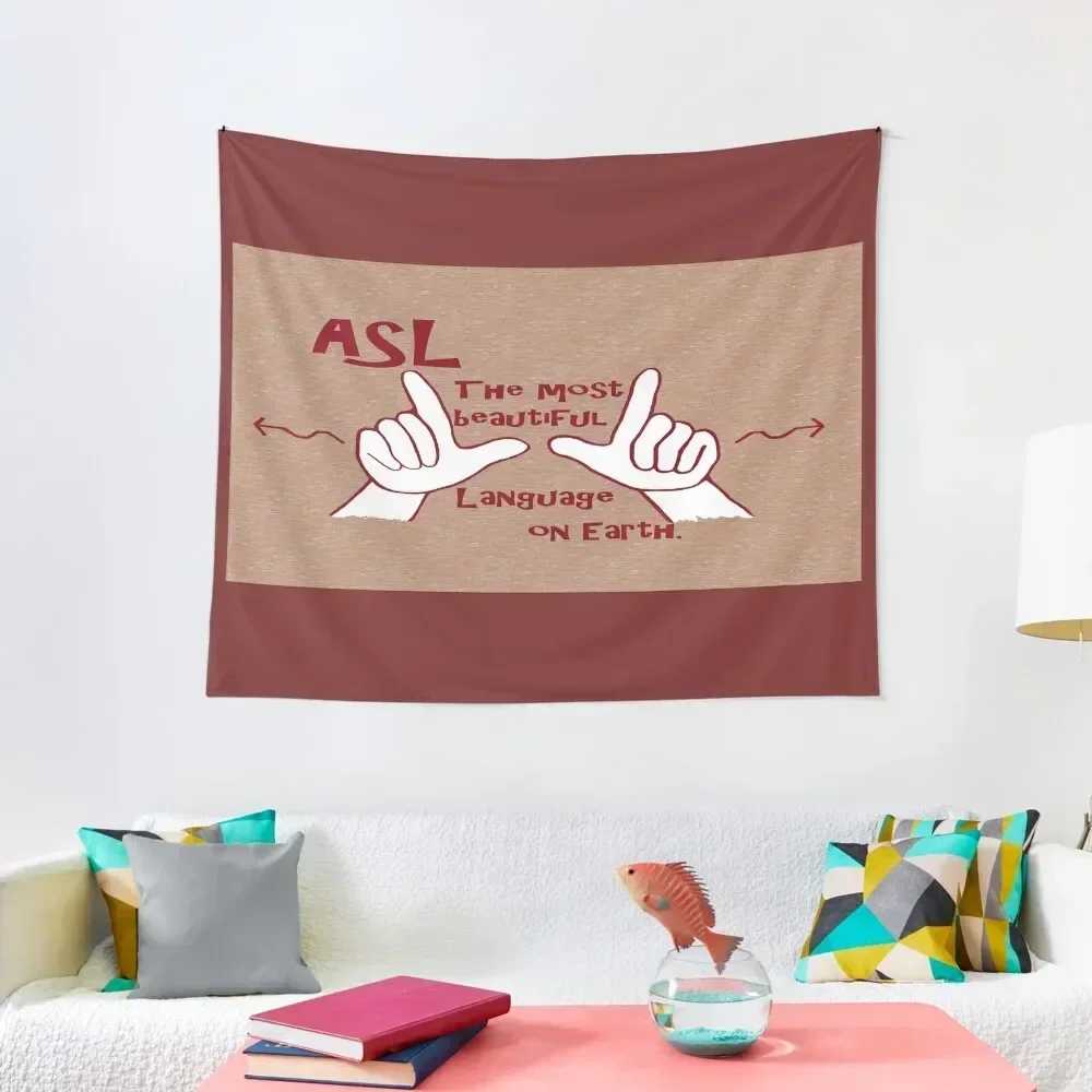 

ASL The Most Beautiful Language Tapestry Decoration Pictures Room Wall Korean Room Decor Decor For Room Tapestry