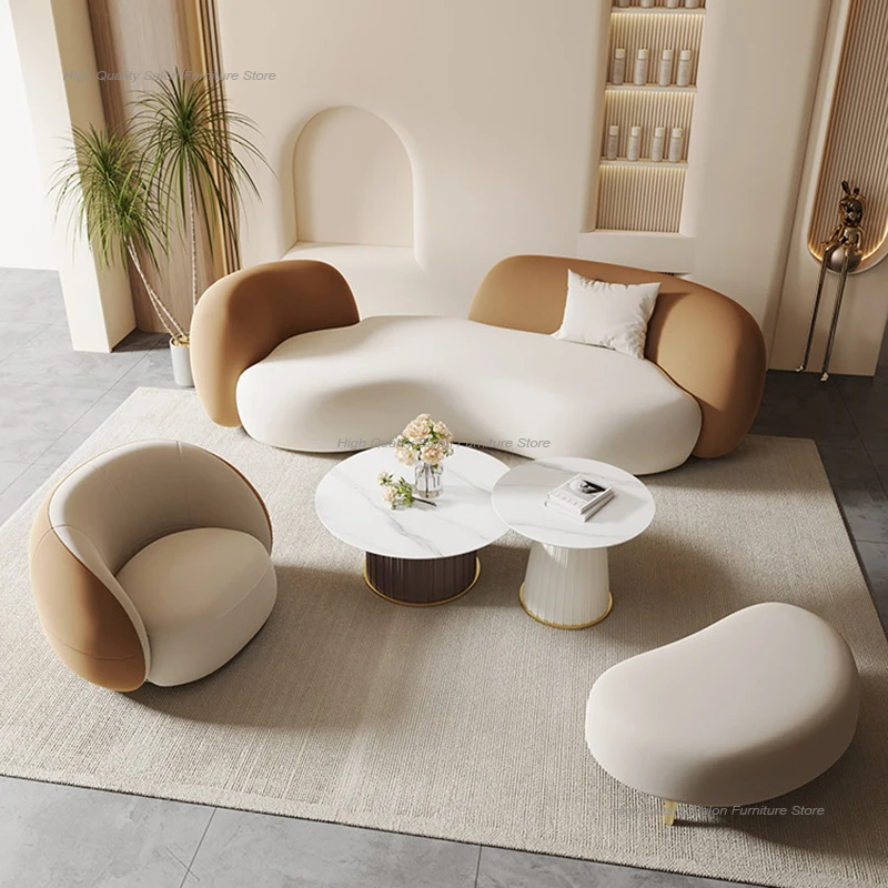 

Nordic Cream Style Beauty Salon Sofas Modern Living Room Rest Area Reception Sofa Clothing Store Hotel Business Furniture FYSS