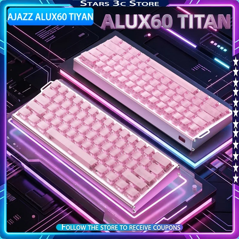 AJAZZ ALUX60 TIYAN Magnetic Axis Mechanical Keyboard Aluminum Alloy Casing 0.005RT Accuracy 8K Low Latency Gaming Keyboard