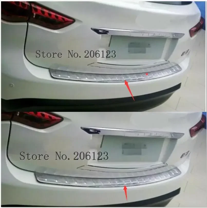 

rear bumper sill protector rear trunk boot scuff plate for Infiniti QX QX70 FX FX35 FX37 FX50 2009-2017,304 stainless steel