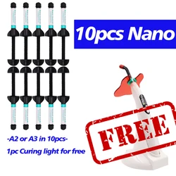 Dental Resin Material 10pcs A2 or A3 Get Free Cordless Cure Light Dentistry Equipment Lamp For Composite Lighting Oral LED Lamp