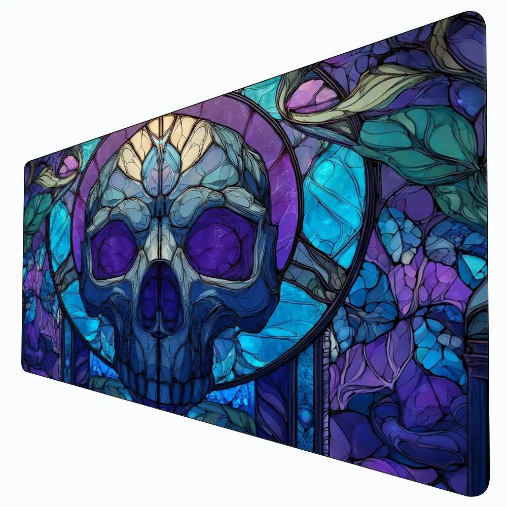 

Цветной стеклянный стиль с рисунком черепа MTG Playmat Magic Card Battle Mat Нескользящий прочный 35X60 см Командир игровой коврик Tapete Magic mtg