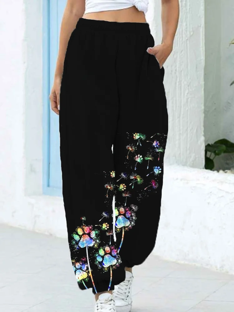 New Women\'s Sports Pants 3D Printed Spring and Autumn Baggy Street Wear Sports Pants Black Casual Jogging Pants Street Wear Pant