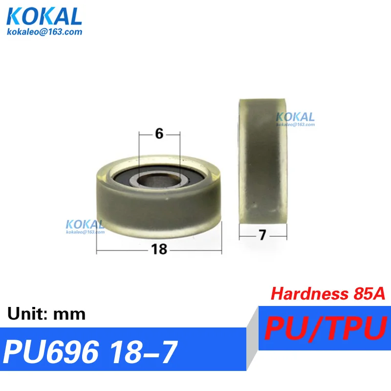 [PUd6] 1PCS low noise Polyurethane 696 606 TPU PU the traction grooved pulley LOW noise wheels pulley with 18/20/23/25mm