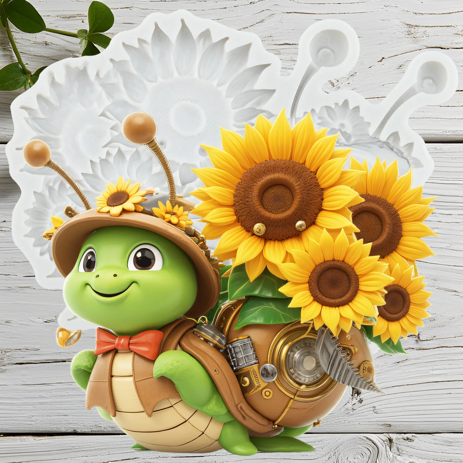 Moldes de silicona de caracol, herramientas de decoración de tortas con fondant de girasol, adorno para magdalenas, artesanía de Chocolate, pasta de goma, arcilla polimérica