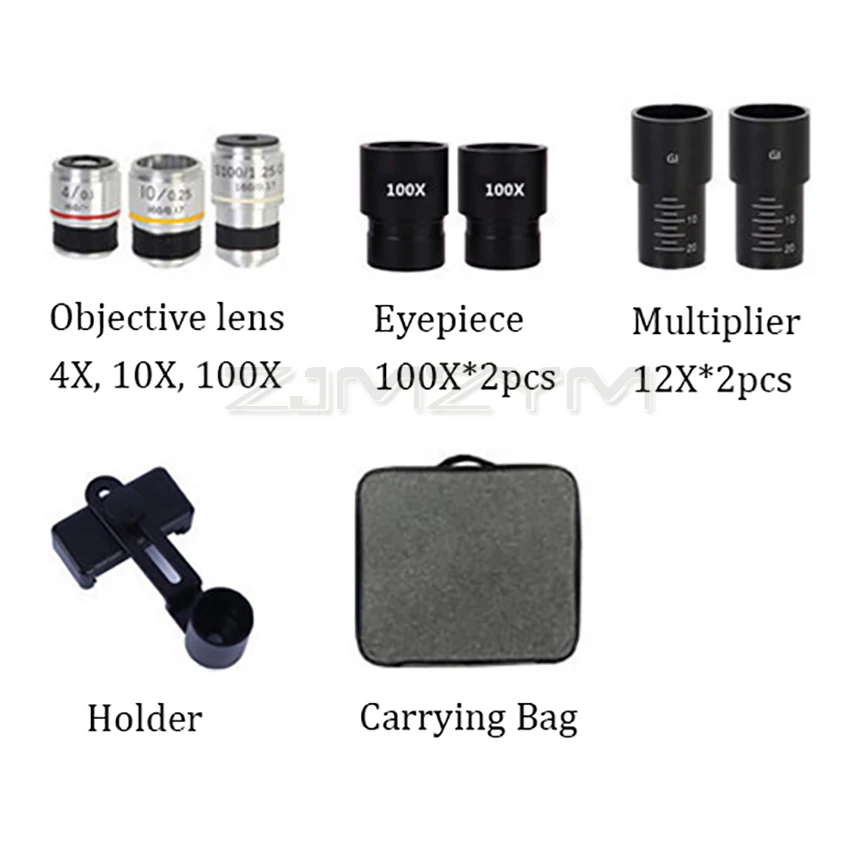 120000X Biological Microscope Digital Laboratory Compound Microscope with 5-inch LCD Screen 100X Eyepieces