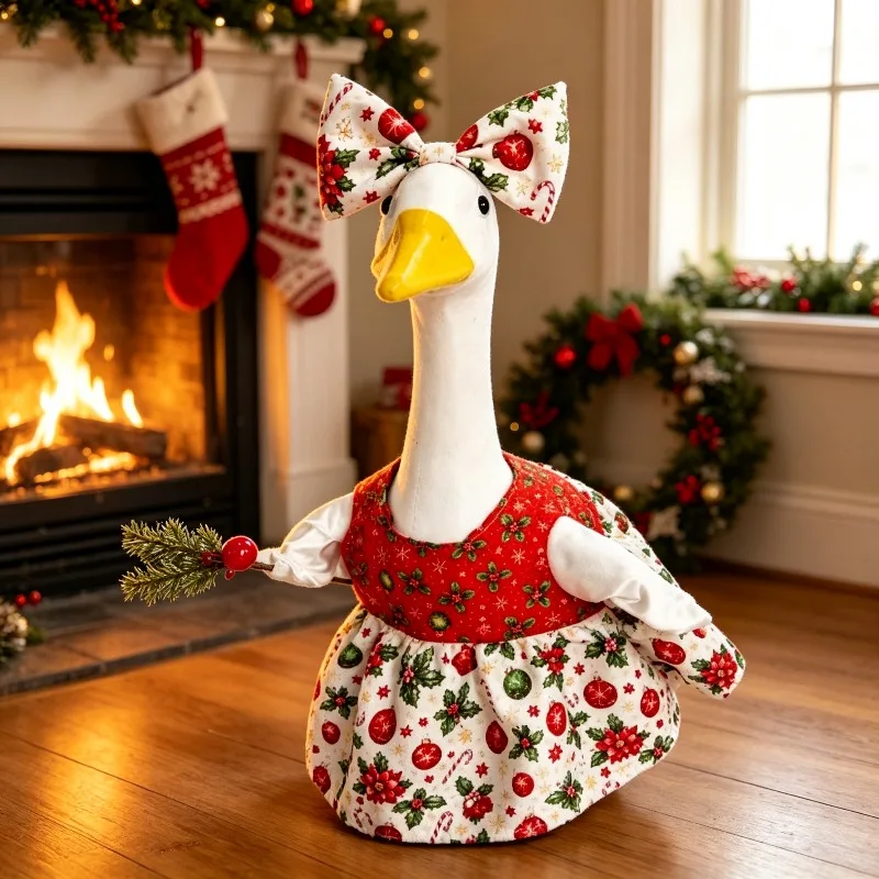 23 Inch Porch Goose Christmas Dress Halloween Funny Costume for Goose Statue Yard Garden Party Decoration,Without Goose