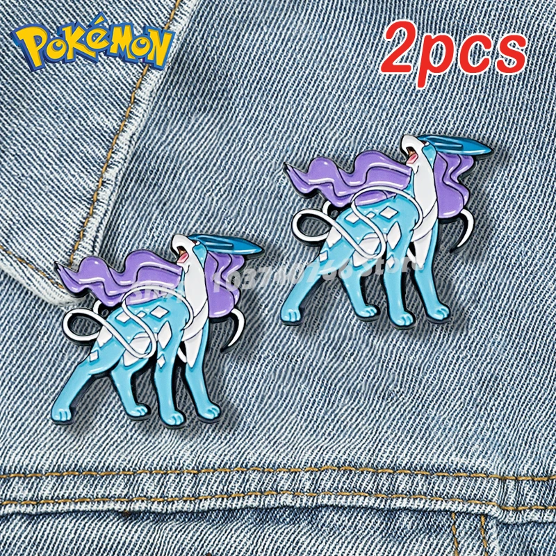 Pokemon Suicune Emaille Pinnen Anime Gmae Metalen Broches Rugzak Hoed Revers Pin Accessoires Voor Vrouwen Man Sieraden Decoratie Cadeau