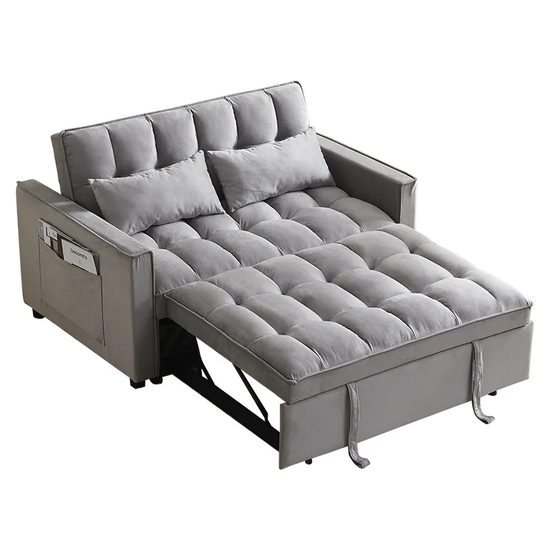 

Multifunctional modern simple single fabric sofa bed, foldable dual-purpose