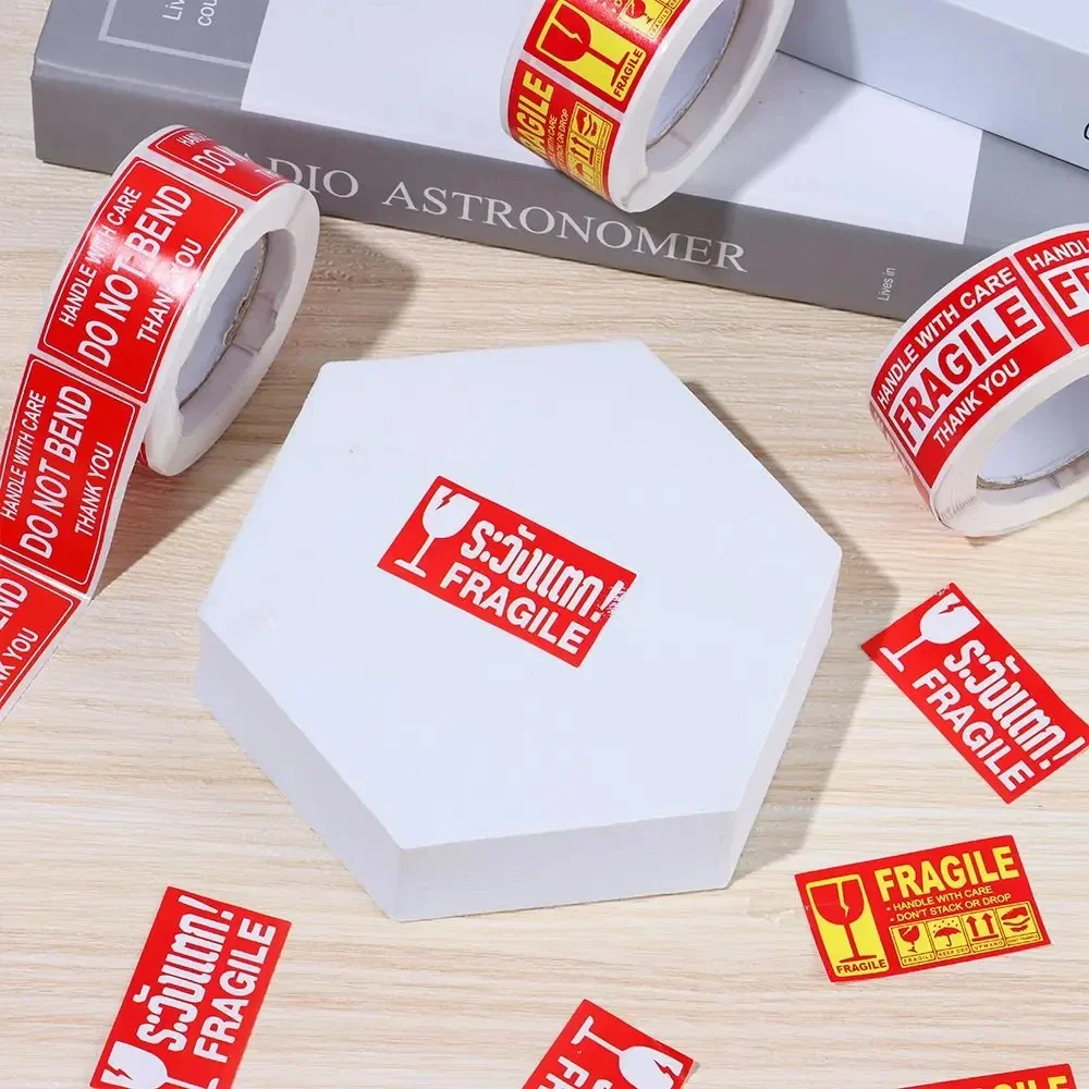 250PCS Fragile Warning Sticker Care Shipping Special Tag Do Not Bend Label Handle With Care Keep for Shipping Moving Packing