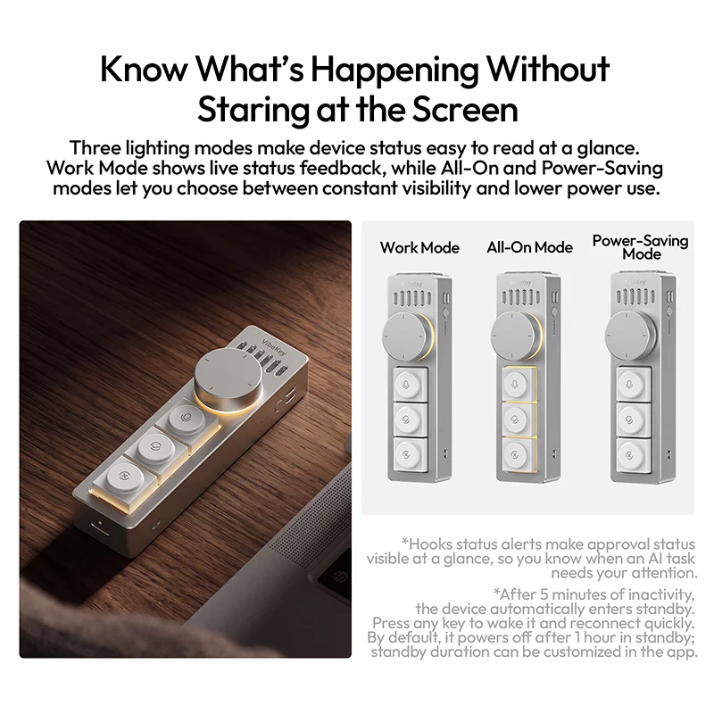 Ulanzi AU05 Vibe Key AI Voice Input Keypad Vibe Coding Voice Command Controller for ChatGPT Gemini Claude Workbuddy AI Tool