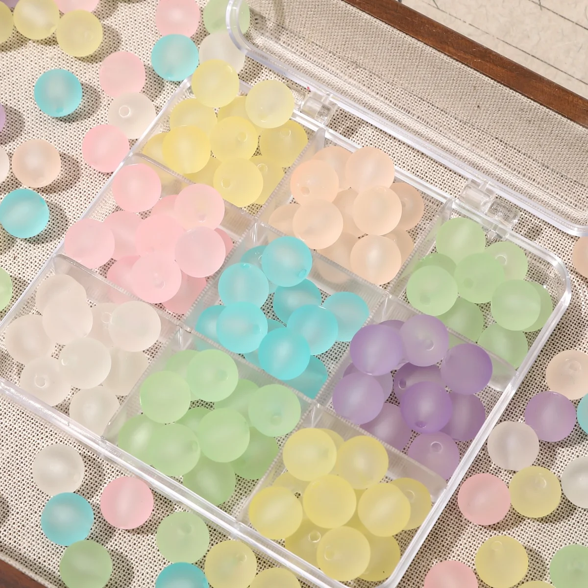 10/30pcs 8/10/12mm Frosted Acrylic Round Beads Rubber Feel Spacer Beads For DIY Bracelets Phone Chain Jewelry Making Accessories