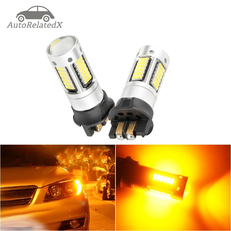 

2 Pcs Canbus Pw24w Pwy24w Led Bulbs For Audi Bmw Volkswagen Turn Signal Light Daytime Running Light Drl Amber Yellow White