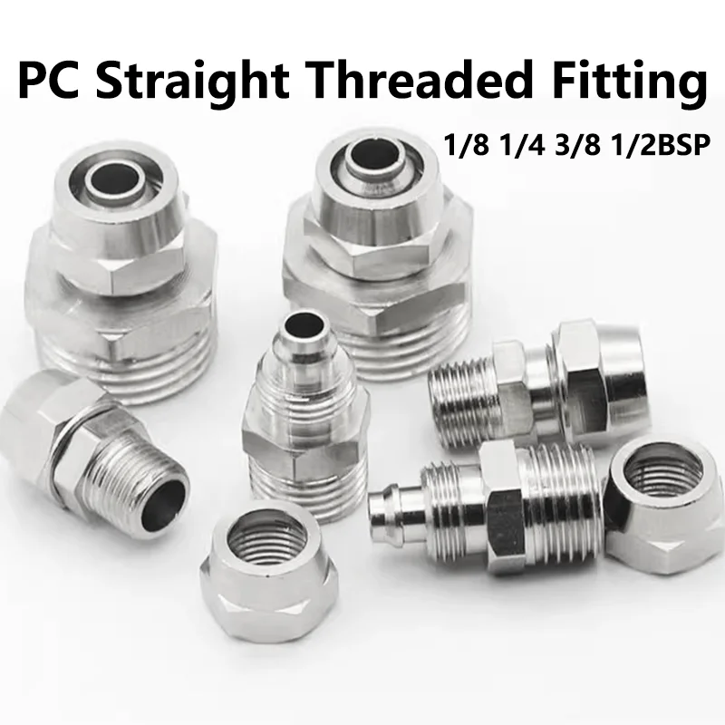 

PC1/81/43/81/2BSP Trachea Quick Screw Connector Copper Pneumatic Components Fast Twist Joint Pipe Fittings 4 6 8 10 12mm