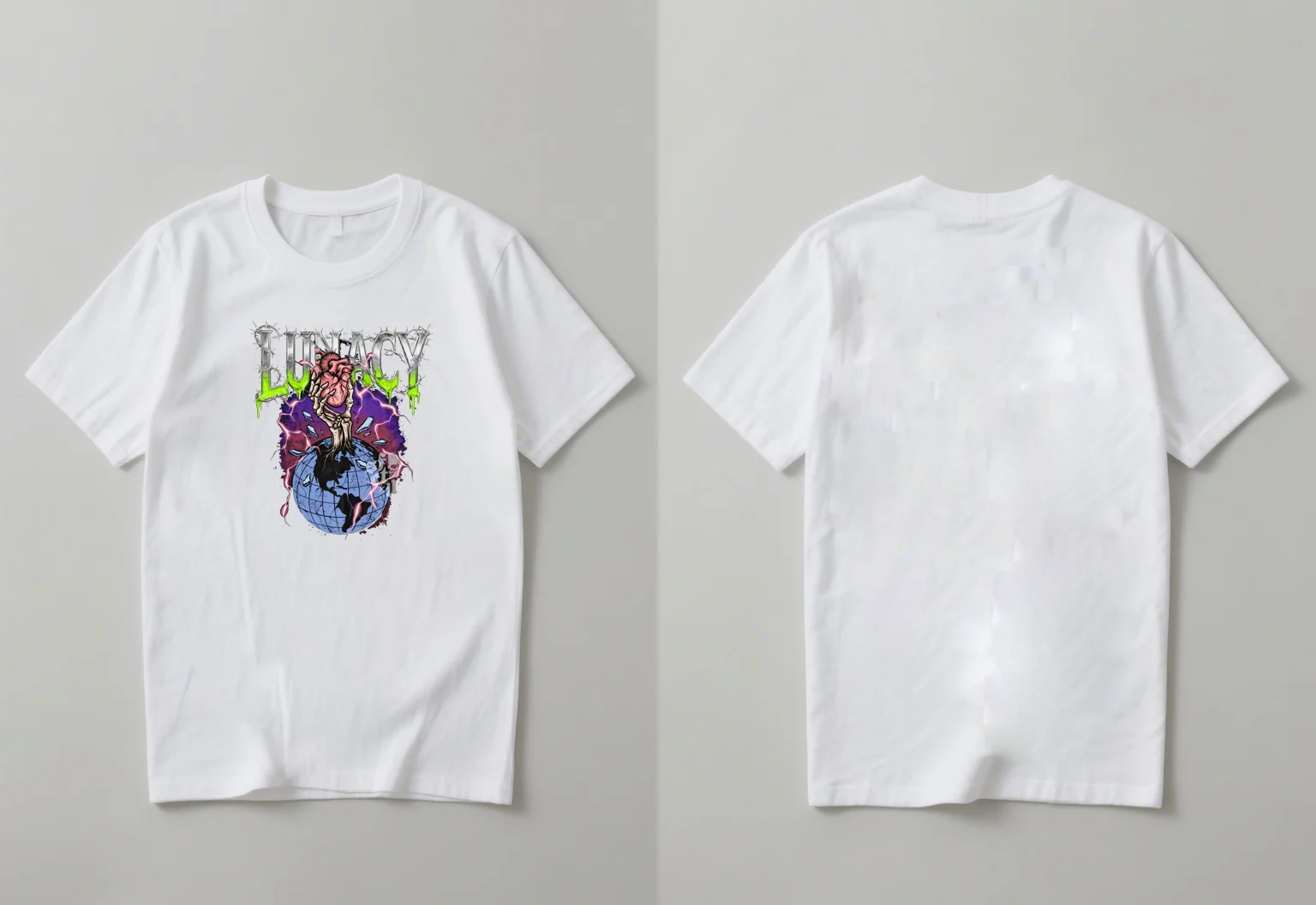 

2025 Повседневная и модная футболка с короткими рукавами и принтами «Земля и сердце», подходящая как для мужчин, так и для женщин.