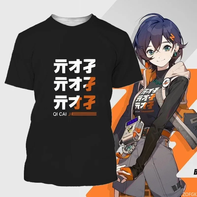 جديد MiHoYo لعبة Zenless منطقة صفر طباعة الرجال تي شيرت ZZZ دور الحكيمة حسناء الجرافيك تي شيرت Harajuku س الرقبة المرأة قصيرة الأكمام تيز