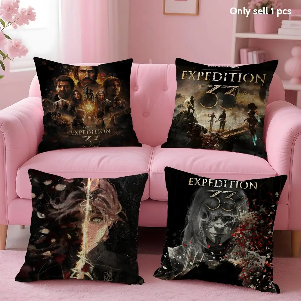 Game C-Clair Obscur Expedition 33 Cushion Cover Decorative Linen Throw Pillow Case Soft For Bed Sofa Car Home Decor