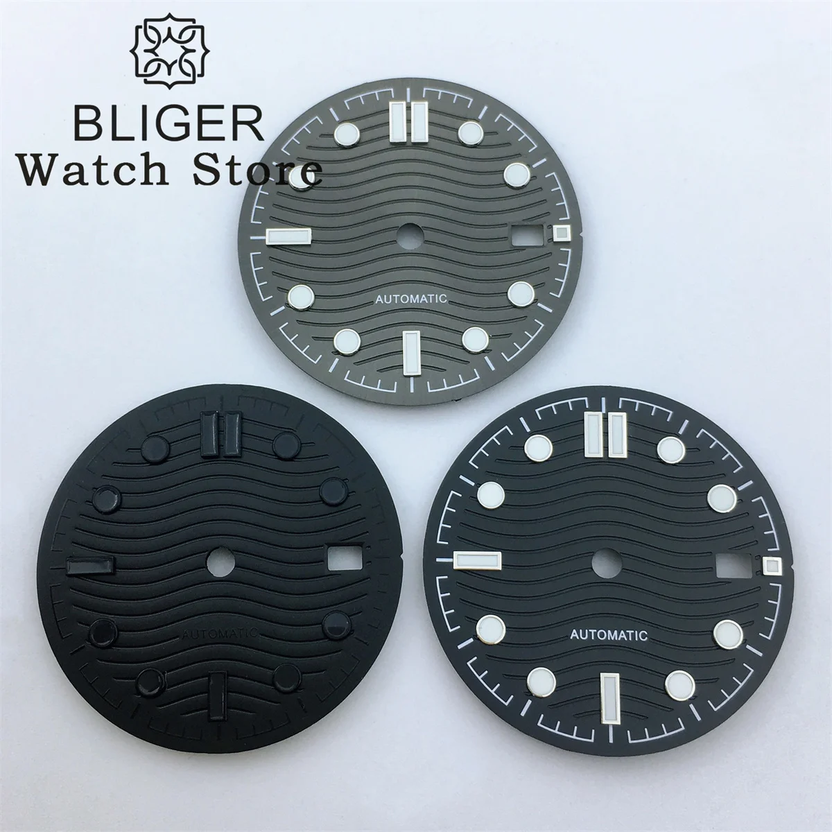 BLIGER 31mm Black Blue Green Silver Watch Dial C3 Luminous Fit NH35 NH36 ETA2824 2836 PT5000 Miyota 8215 DG2813 3804 Movement