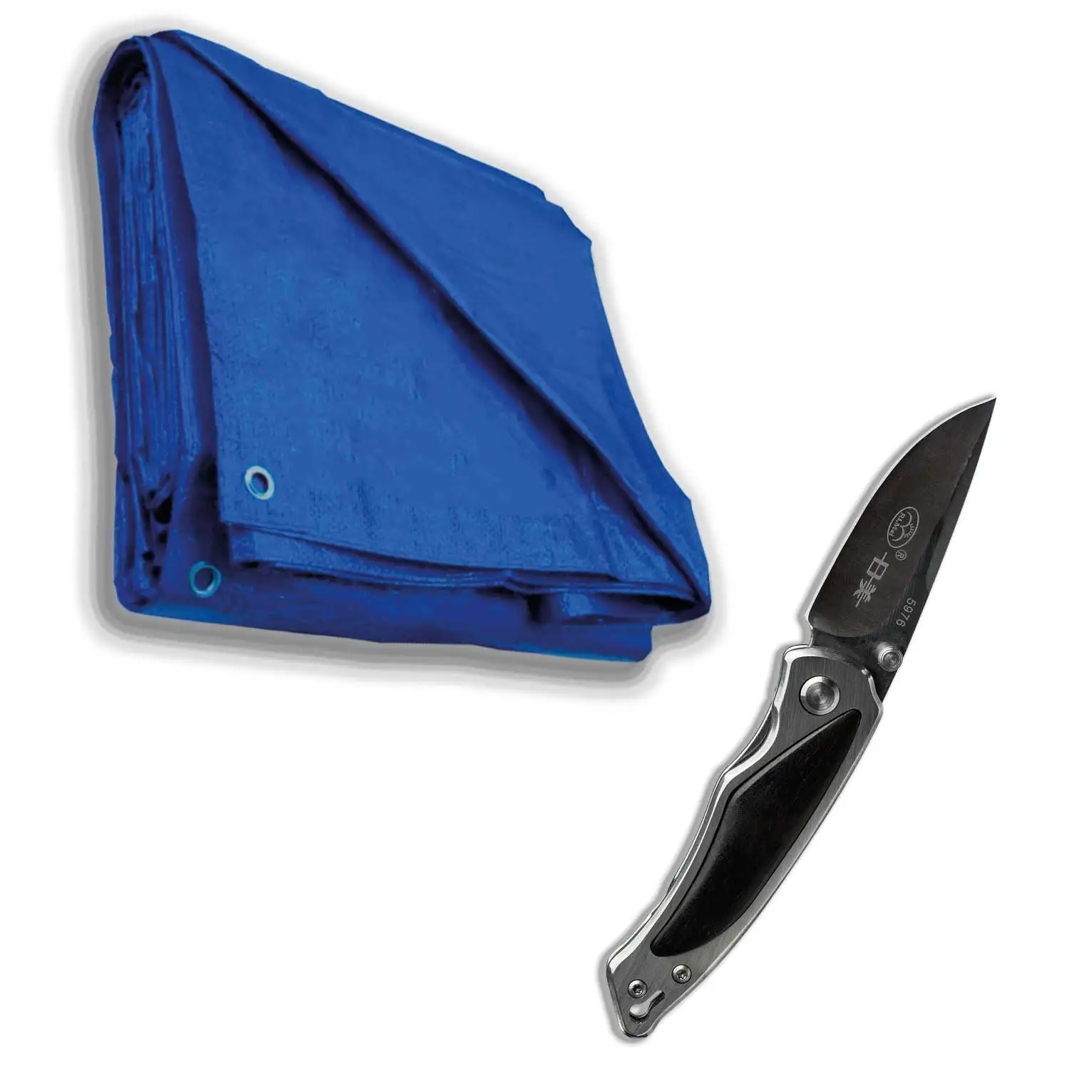 3x3 Blue Waterproof Canvas Kit + Retractable Pocket Buckle