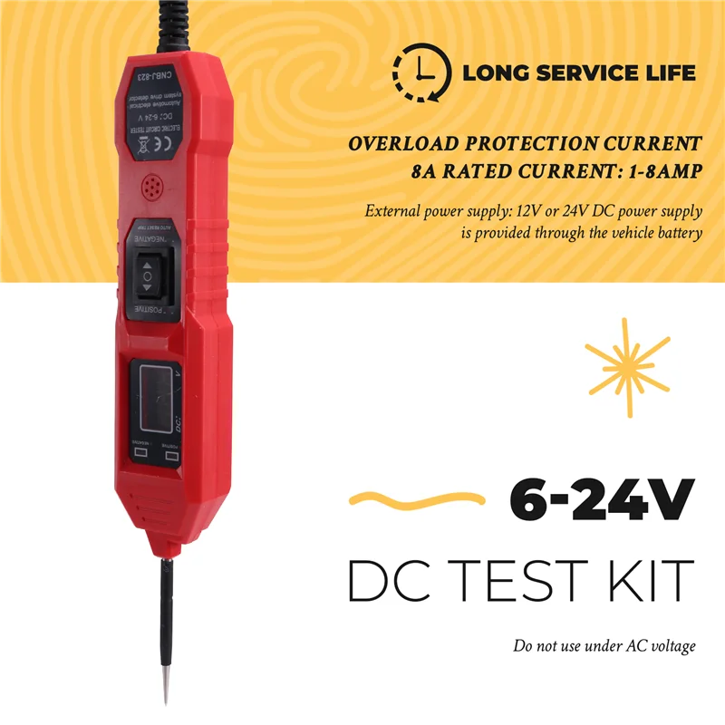 

A65P-AERMOTOR EM286 Car Electrical System Tester 6-36V DC Car Drive Test Pen Automotive Electric Circuit Tester