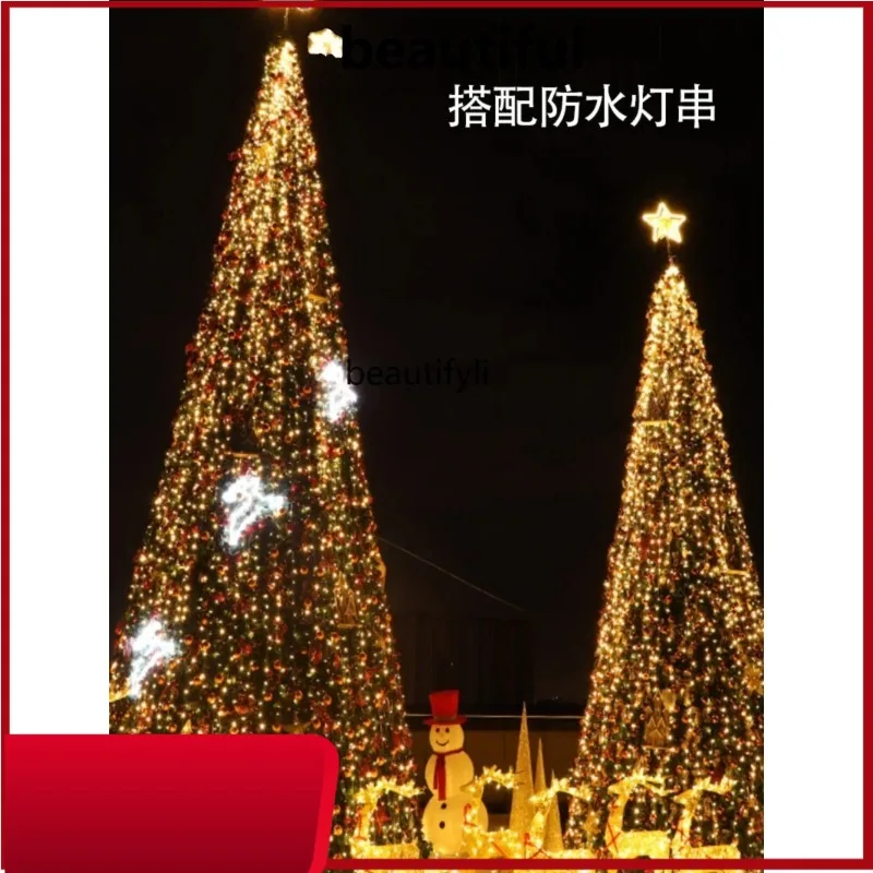 

Large Christmas tree luxury 10 meters frame home ornaments shopping mall frame tree outdoor waterproof luminous decoration H