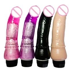 Consolador vibrador realista para mujer, Juguetes sexuales, pene grande, suave, vibrador, masajeador de Vagina, producto sexual