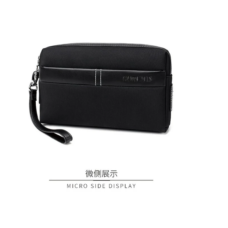 Wallet For Men Male Real Cowhide Men's Long Zipper Slim Clutch Wallets Purse With Card Holder Phone Bag