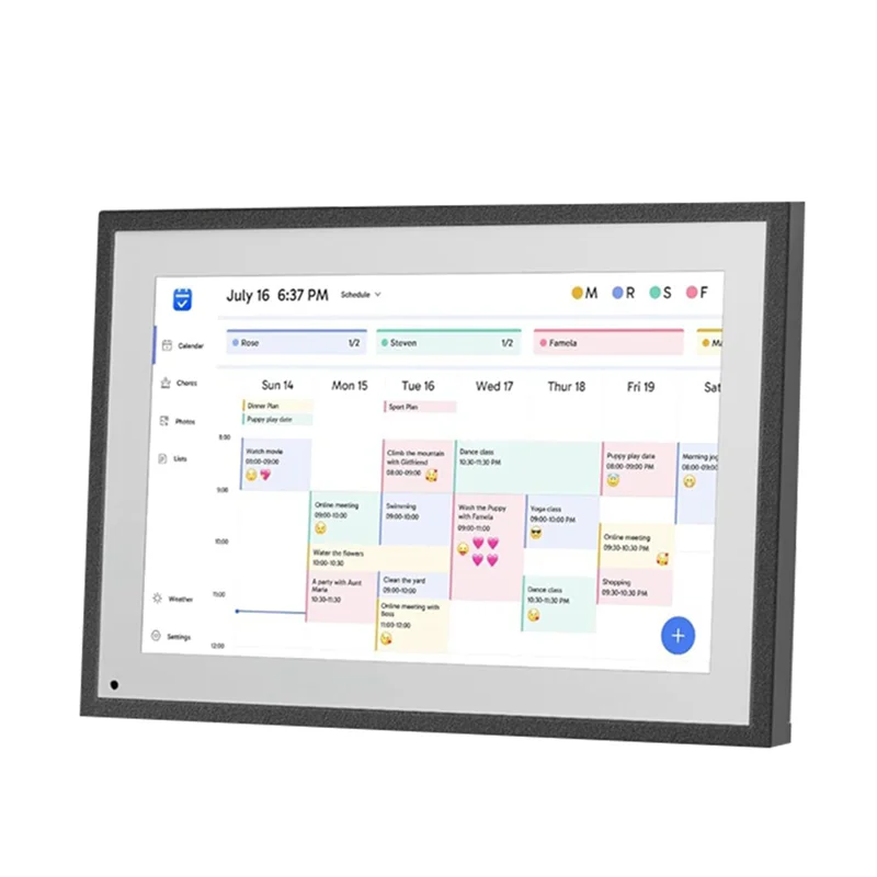 Touchscreen Interactive 10.1 Inch Digital Calendar Chore Chart, Smart Family Planner