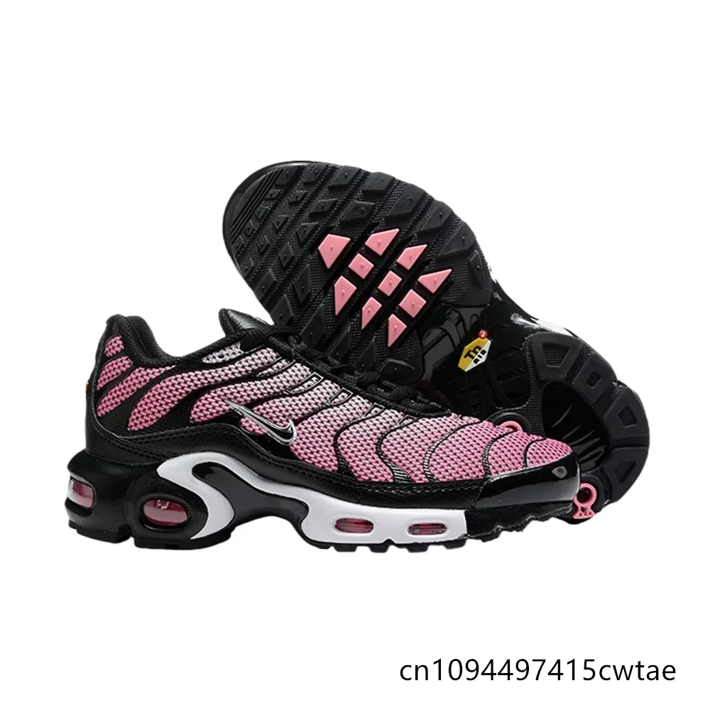 

Nike Original Air Max Plus Tn Kids Light Comfortable Anti-slip Wear-resistant Air Cushion Sports Running Shoes (black-pink)