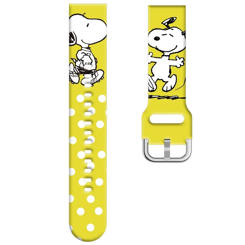 Cartoon Snoopy 20mm 22mm Band for Samsung Galaxy Watch 4 3 5 Pro Active 2 Gear S3 Silicone Bracelet Huawei Watch GT 2 3 Strap