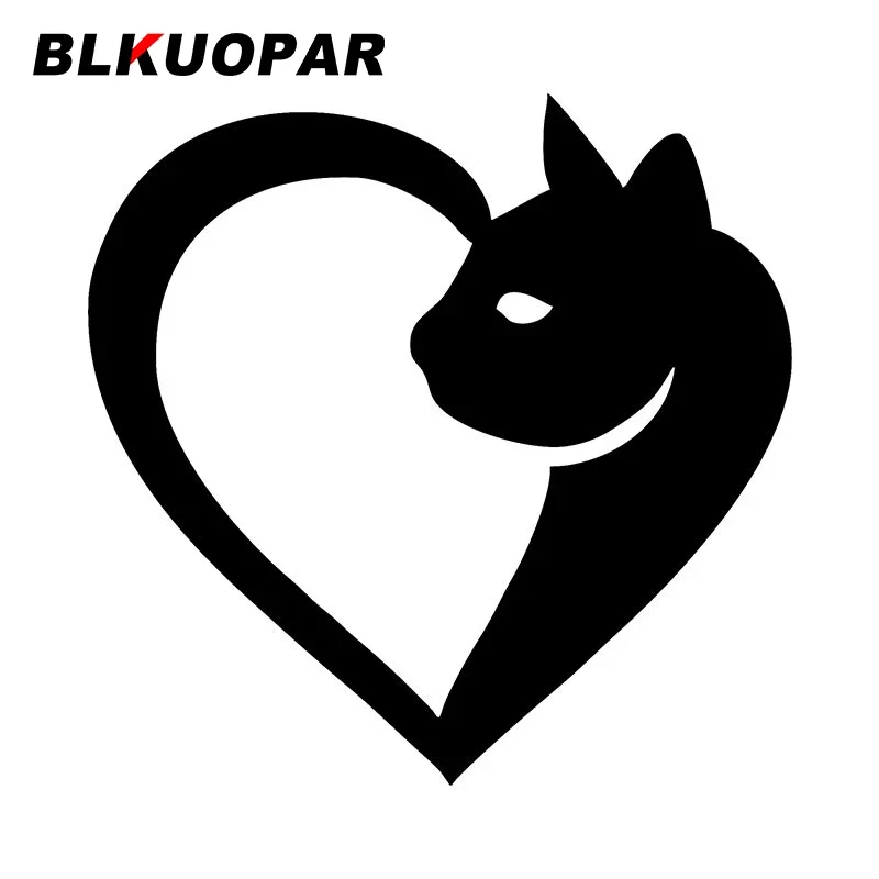 BLKUOPAR Cat Heart Car Stickers Personality Die Cut Waterproof Sunscreen Vinyl Fashionable Graphics Creative JDM Car Styling