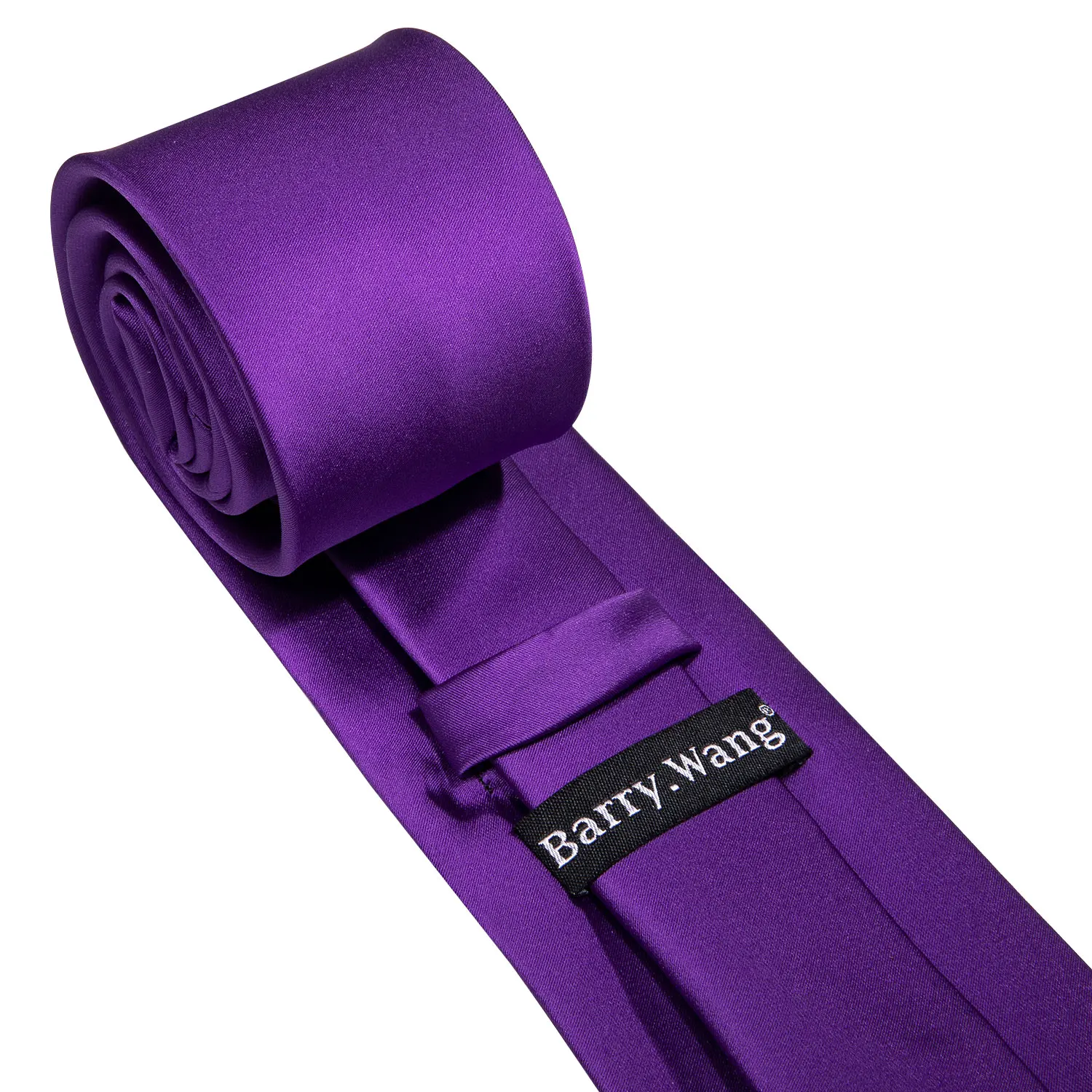 Designer Mens Tie Jacquard Necktie Pocket Square Cufflinks Set Violet Purple Smooth Solid for Male Men Wedding Busniess Party