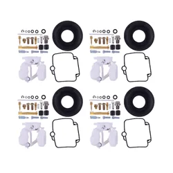 4 Sets Carburetor Carb Repair Rebuild Kit with Diaphragm Float New Fit for Suzuki Bandit 400 GSF400 GK75A 1991-1995 1996 1997